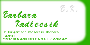 barbara kadlecsik business card